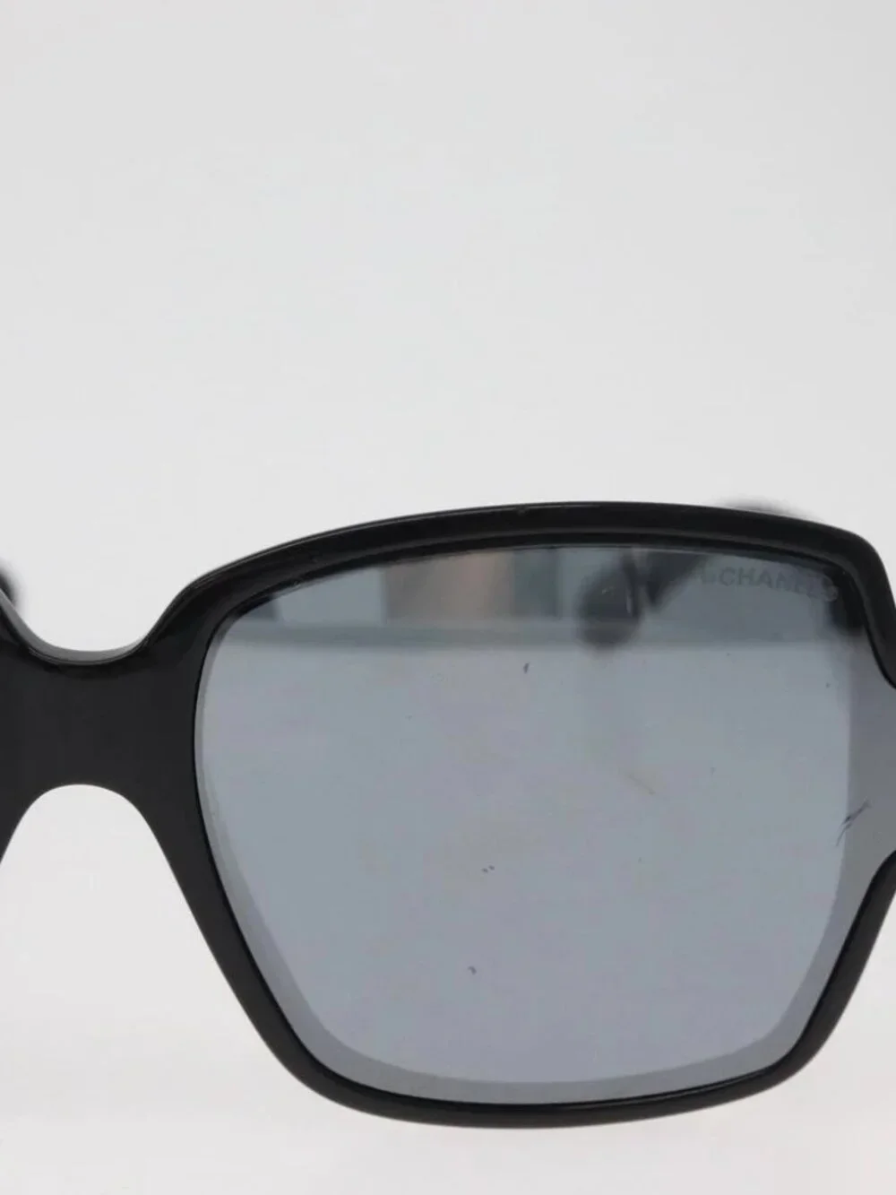 CHANEL COCO Mark Sunglasses plastic Black 5385-A CC Auth BA11986